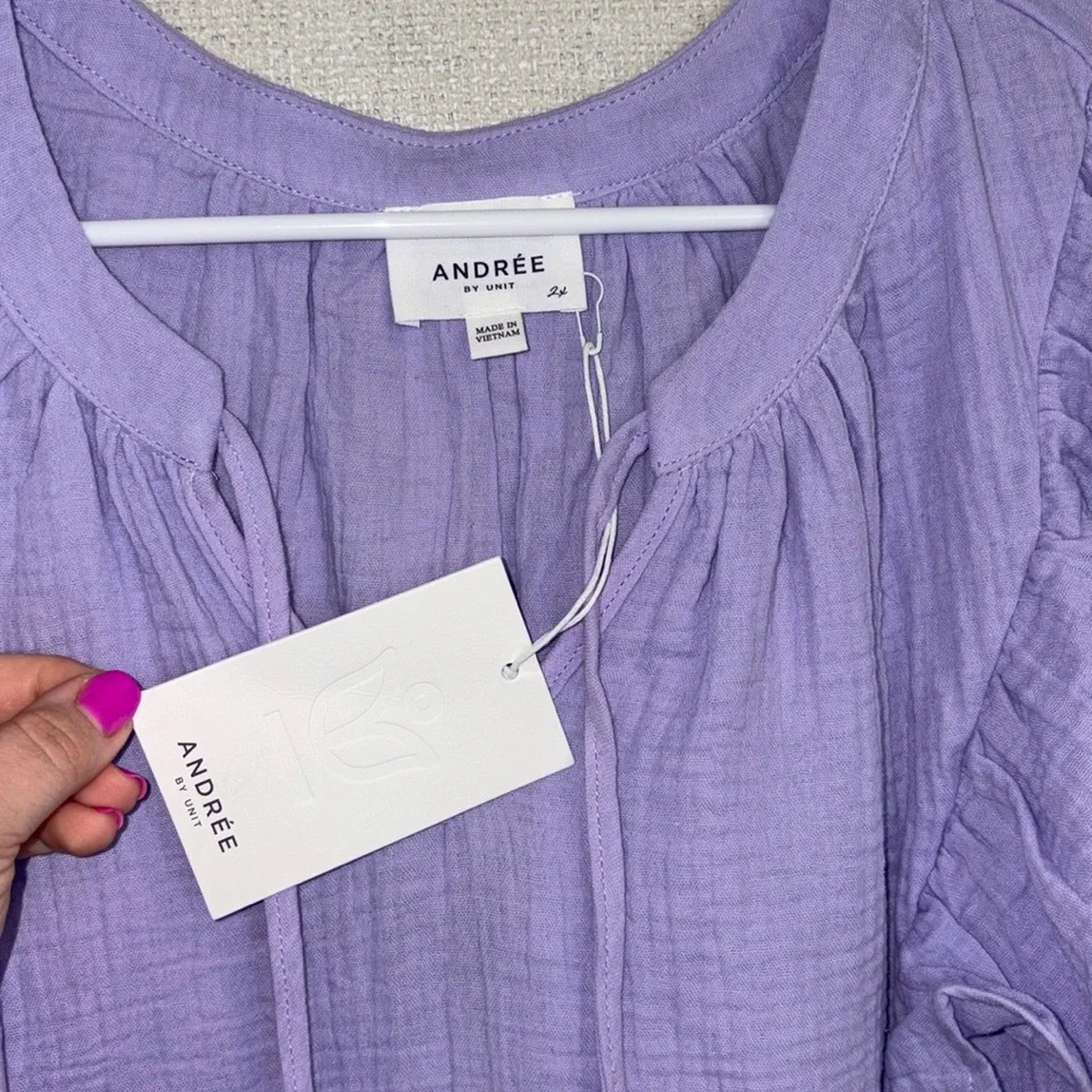 Lavender Ruffle Sleeve Top - Picture 5 of 6
